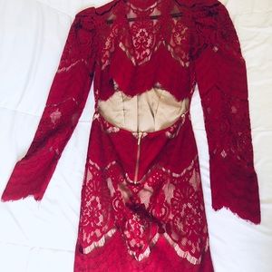 Free people red lace dress